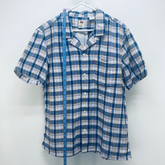 Levi's Men’s Shirt short sleeve multicolored plaid Size M New - Picture 3 of 10